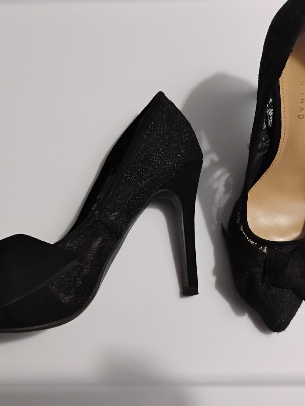 LC Lauren Conrad Black Lace Bow Pointed-Toe Pumps - Picture 3 of 9